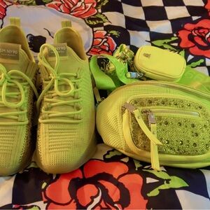 Steve Madden Neon Green Sneakers and crossbody bag